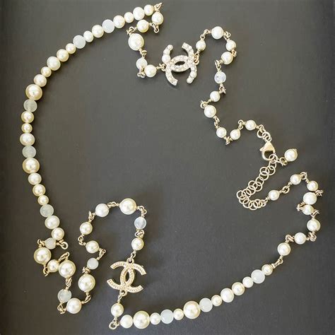 pearl chanel necklace replica|faux chanel long pearl necklace.